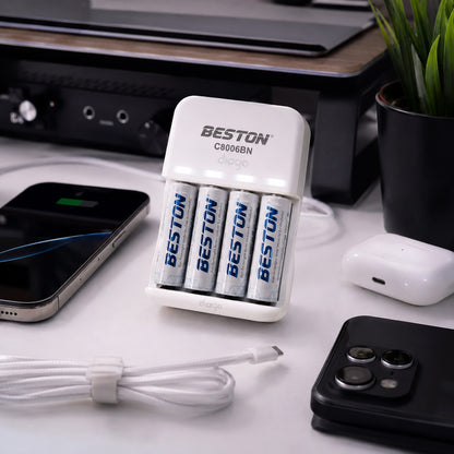 Kit Baterías Recargables Beston con Cargador